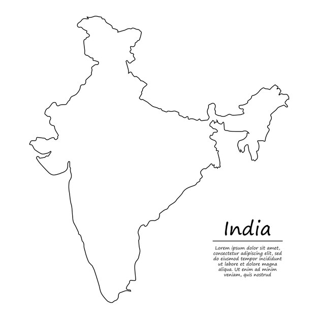 Indian Map Stock Vector by ©vectomart 26307735
